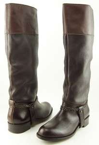 DKNY MEGAN NutMeg Womens Knee High Chain embellished Riding Boots 9 