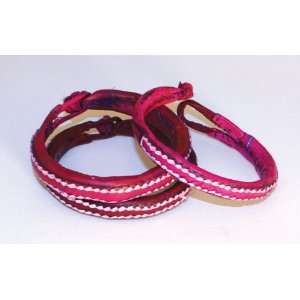  Red Nigerian Leather Bracelets 