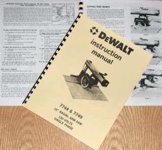 DEWALT 7744 7749 10 Radial Arm Saw Operator Manual  