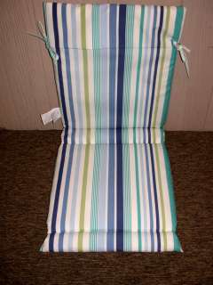 Outdoor Patio Cushions ~ Breton Blue 17.5 x 44.5 x 1.5   2 REDUCED 