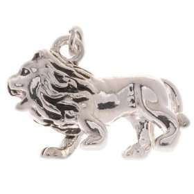   Silver Plated 3D Lion Charm 15x20.5mm (1) Arts, Crafts & Sewing
