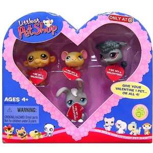  Littlest Pet Shop Valentine Exclusive Monkey Mouse Poodle 