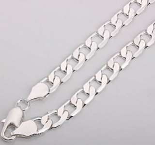 SALE  Silver Plated Curb Chain Flat 20 Mens New N17  