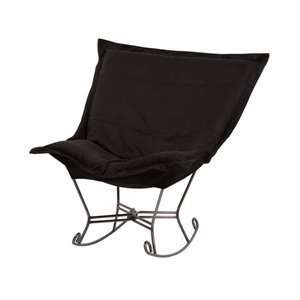  Chicago Textile Scroll Puff Rocker Accent Chair