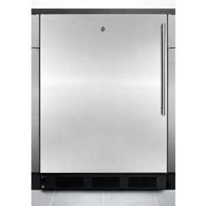 24 Compact All Refrigerator with Adjustable Glass Shelves, Door Lock 