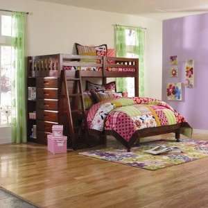  Twin Over Full Loft Bed in Merlot Furniture & Decor