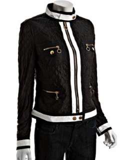 Moncler black quilted Lamartine zip front jacket   