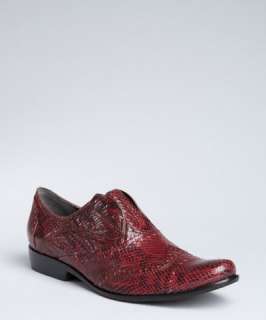 Pour la Victoire ruby wine snakeskin Iva laceless oxfords