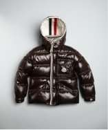  TODDLER / KIDS brown quilted nylon hooded down jacket style# 318132901