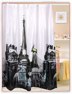 Paris Eiffel Tower Pattern EVA Shower Curtain W4801  