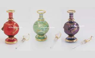 Choose 3 Egyptian Glass Perfume Bottles from 6 Colors  