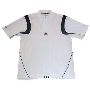  Mens Adidas Competition 1/2 Polo White/Navy Sports 