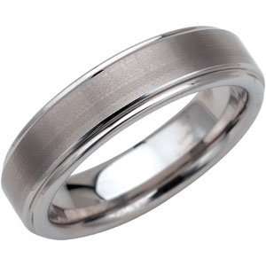   Dura Tungsten Polished Mens Signet Ring W/Brush Finished Top Jewelry