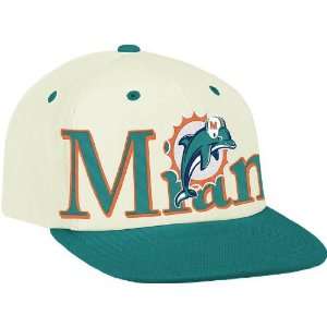  Miami Dolphins Reebok Throwback Team Name & Logo Snap Back Hat 