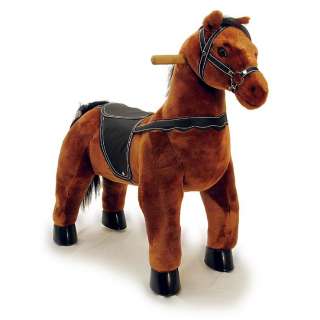 NEW Soft Plush Toy Animal RIDE ON ROLLING Brown Horse  