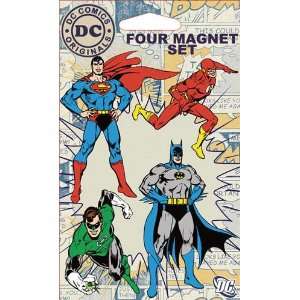 Superman, Batman, Flash, and Green Lantern 4 Piece Refrigerator Magnet 