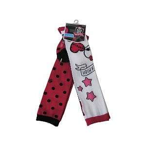  Monster High Pink, Black & White Knee High Socks 2 pairs 