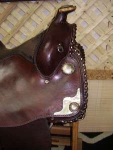   Used BILLY ROYAL Western Show Saddle Silver Horse Tack dark Oil  