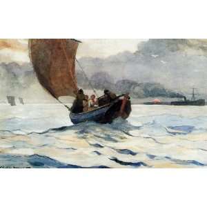   name Returning Fishing Boats, By Homer Winslow