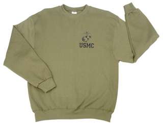 US MARINE CORPS PT SWEATSHIRT Military Government Issued Olive 