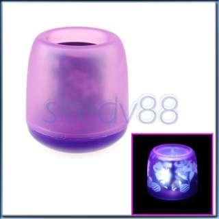 Purple LED Flameless Light Projection Candle Night Lamp  