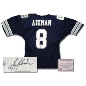 Troy Aikman Dallas Cowboys NFL Hand Signed Authentic Style Away Blue 