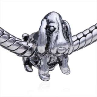 PUGSTER CUTE DOG PUPPY SILVER PLATED BEAD FOR BRACELET E35  