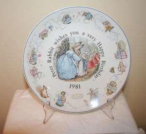 Wedgwood Nursery Ware Peter Rabbit Birthday Plate 1981  