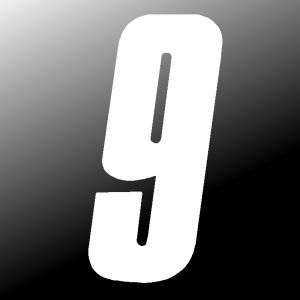 inch tall White Race Number 9 racing numbers decals  