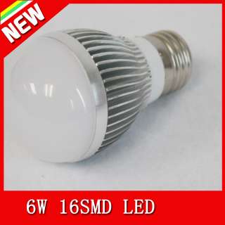 6W 16 SMD 5630 LED Ball Light Bulb Warm White Lamp E27 220V  