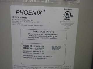 HTP Phoenix 80 Gallon Commercial Gas Hot Water Heater  