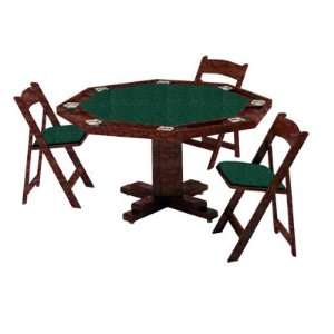  Kestell 57 Pedestal Base Mahogany Oak Poker Table with 