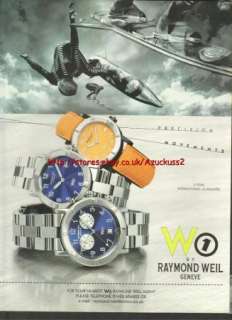 Raymond Weil Geneve W1 Watch 1998 Magazine Advert #2814  