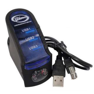 Combo USB Card Reader Writer + 3 Port HUB + Thermograph  