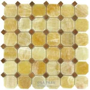 Octagon and dot onyx tile in honey onyx and timber 