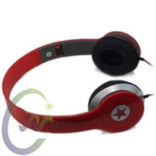   Quality Stereo Headphones Earphone Red Headset For DJ PSP  MP4 PC