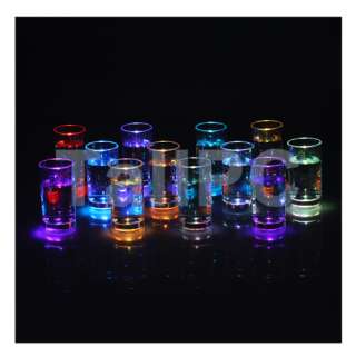 x12Pcs Water Activated Color Change Flash Light LED Glass Cup For Bar 