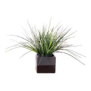  New   22 Artificial Green Grass Plant In Two Tone Black 