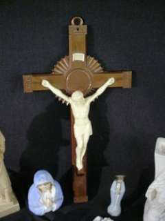 Vintage Religious Catholic Crucifix Holy Water Fonts Figures Cherubs 