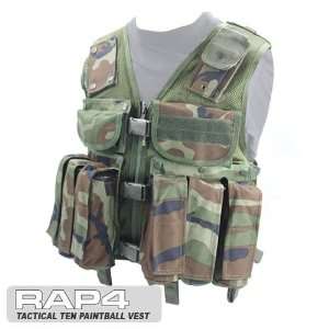  Tactical Ten Paintball Vest (Woodland)   Regular Size 