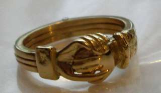 English 18ct 18k Gold Fede Gimmel Ring Craftsman Made  