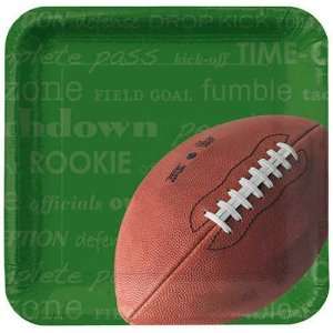    First and Ten 7 inch Square Football Paper Plate