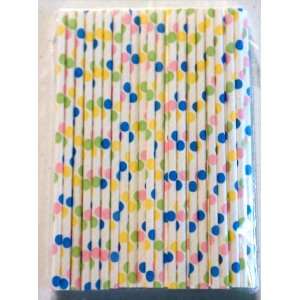 Paper Straws Pack of 50 in Sealed Bag   Confetti Dot Drinking Straws 