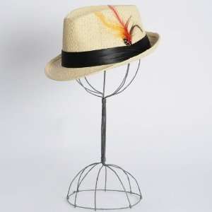  Feather Fedora 100% Paper Straw Natural 