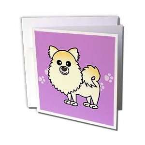 com Janna Salak Designs Dogs   Cute Cream Pomeranian Purple with Paw 