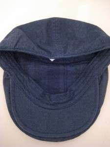 BANANA REPUBLIC MEN L/XL NWT Driving Cabbie Cap Hat Cotton Blue 