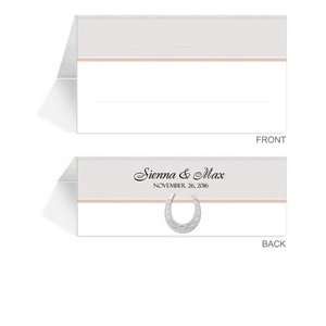  200 Personalized Place Cards   Lucky Shoe Silver Duster 