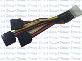 Molex 4 pin Power to 3 Way SATA Splitter Cable  
