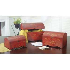  Set of 3 French Inspired Keepsake Boxes With Flourish 