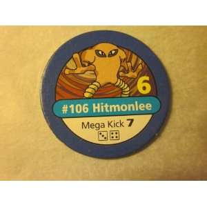 Pokemon Master Trainer 1999 Pokemon Chip Blue #106 Hitmonlee 6 Mega 